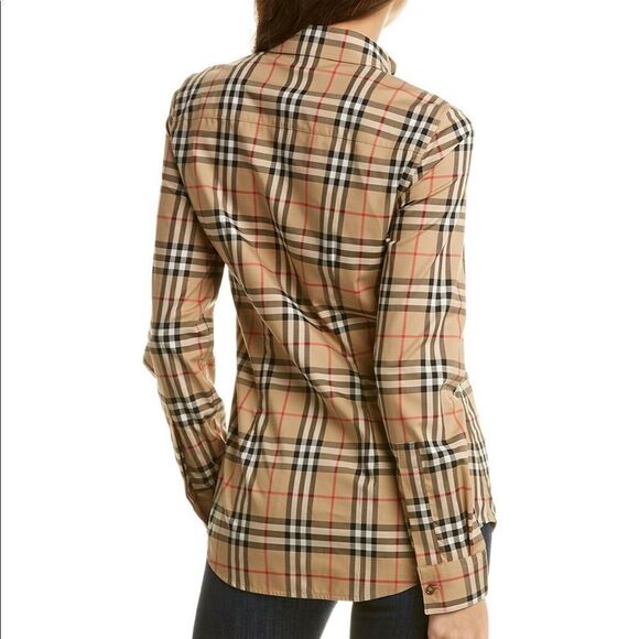Burberry Blouse Button-Down Collar Vintage Check Shirt 10 New NWOT - Picture 3 of 11